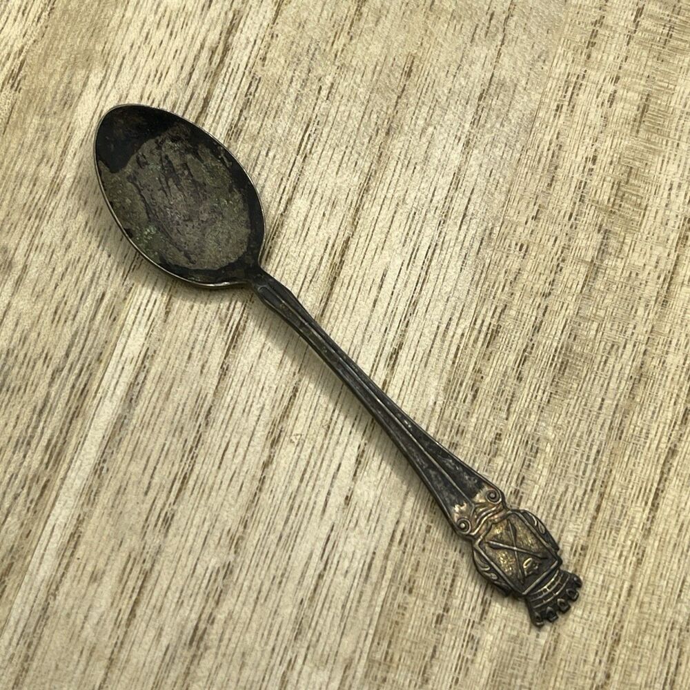 VTG ATQ EX. PRNS. Sweden Silver Plate Collector Souvenir Spoon Patina Tarnished